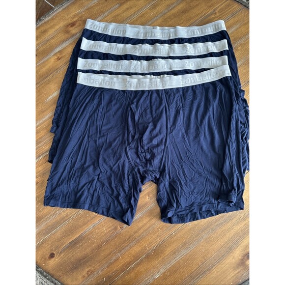 Zonbailon Mens Boxer Briefs W/Fly Bamboo Breathable TAGLESS Underwear PK/4 3XL - Picture 6 of 6